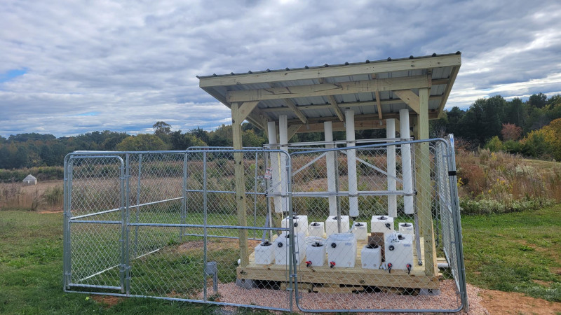 Columns in field to demonstrate innovative stormwater technology