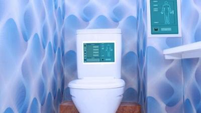 Toilet with Technology Background